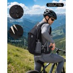 AiryLeben 25L Hiking Backpack with Helmet Holder and Rain Cover, Lightweight Camping Travel Day pack Cycling Backpack for Women Men (Black)